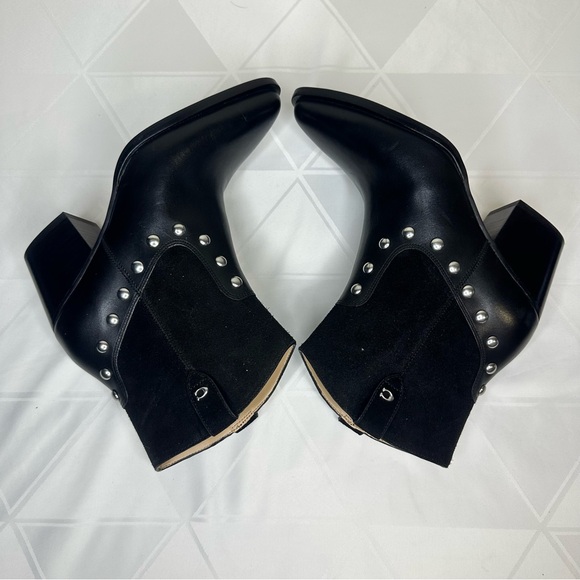 New Coach Women’s Boots Black Suede / Leather/ Silver Studs Side Logo Size 6.5 B - Picture 4 of 8